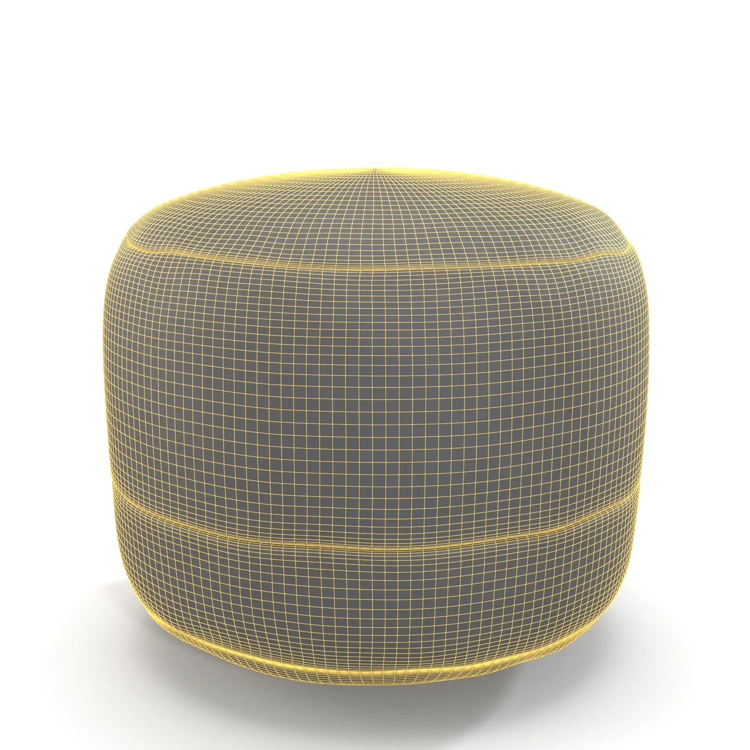 Cotton Canvas Round Pouf 3D Model_07